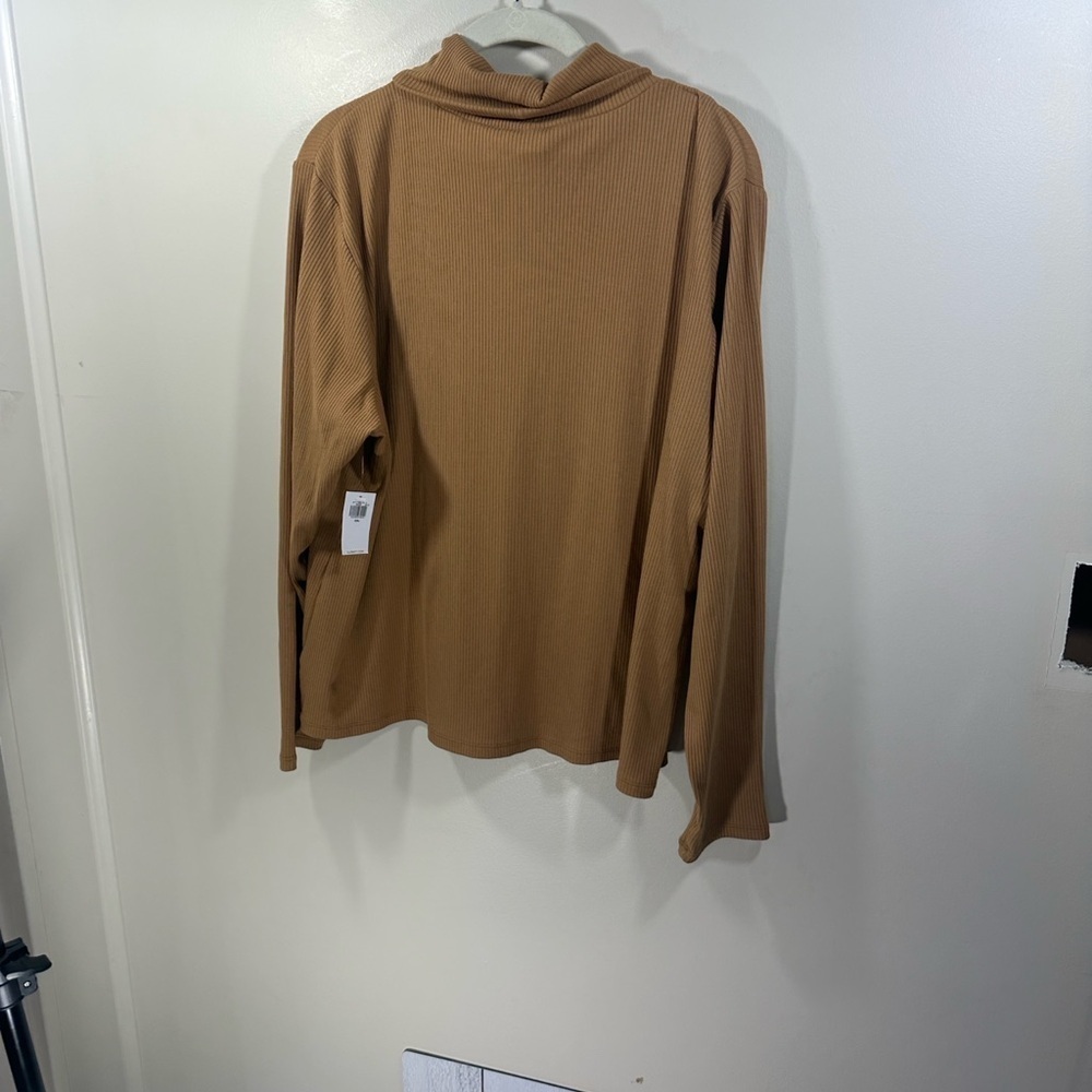 NWT Old Navy Tan Ribbed Long Sleeve Turtleneck Sweater Top XXL - Picture 8 of 9